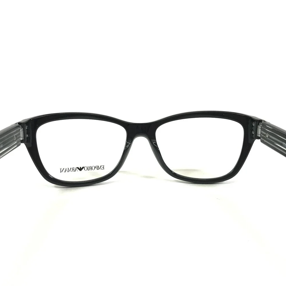 Emporio Armani Eyeglasses Frames EA3084 5017 Black Gray Clear Striped 52-16-140